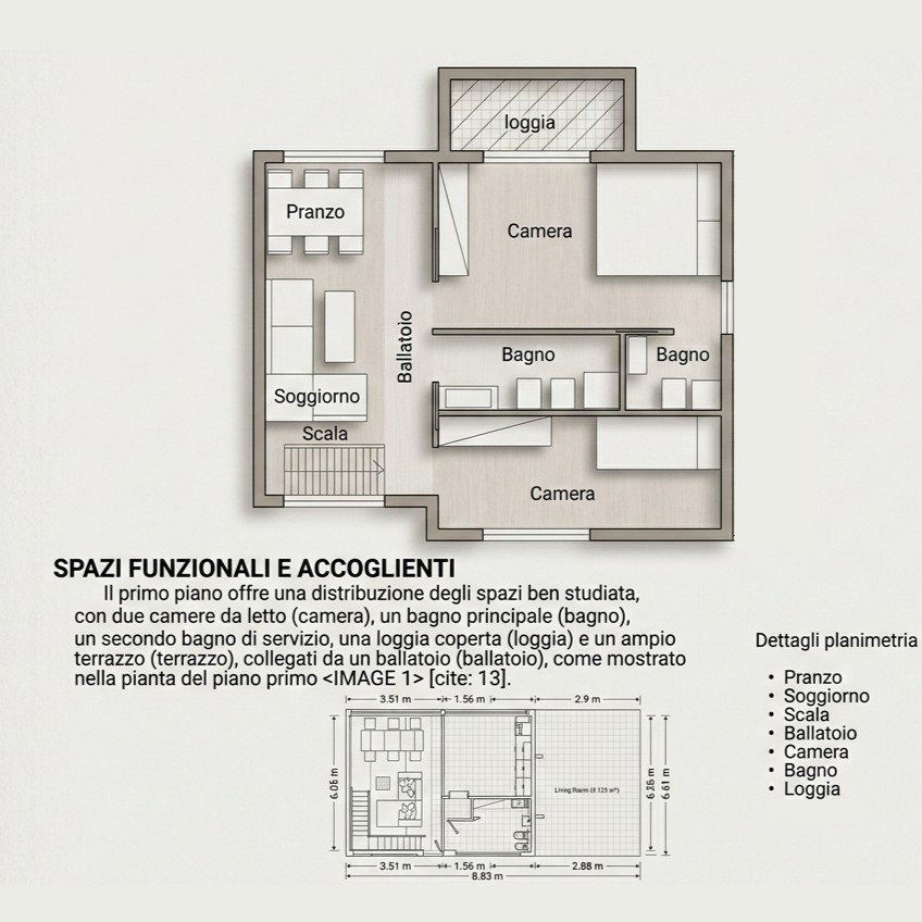 Pianta del primo piano
