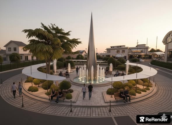 Piazza monumentale luminosa – vista diurna