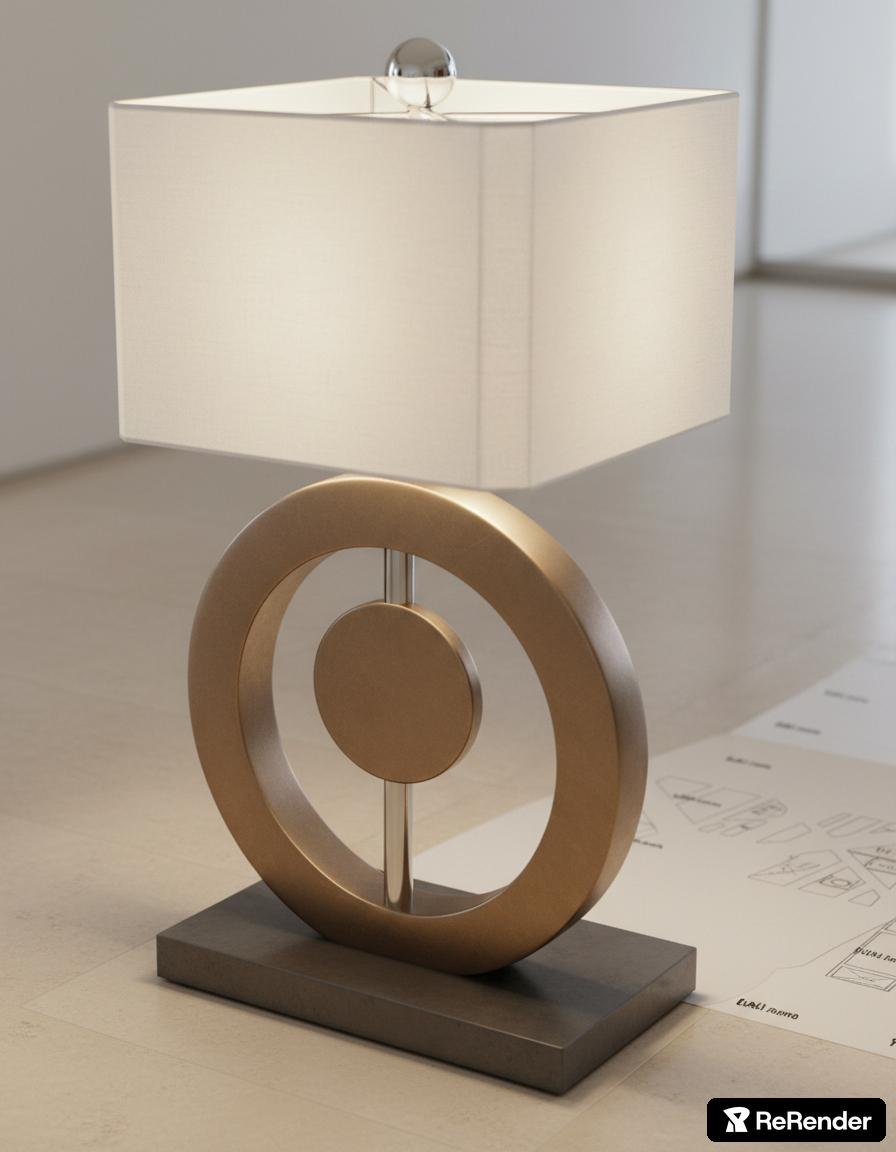 Lampada geometrica con paralume quadrato