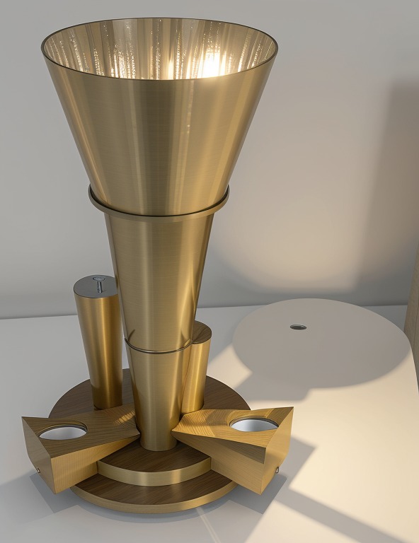 Lampada conica in metallo