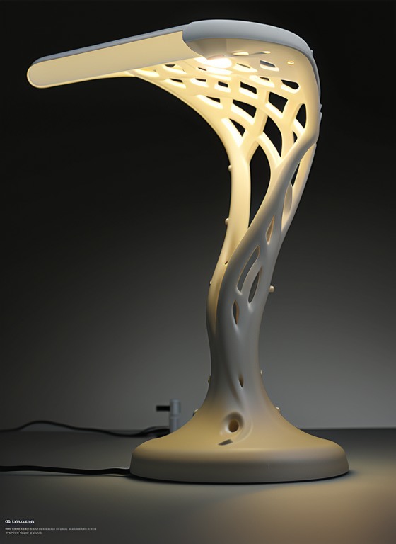 Lampada organica con struttura fluida